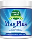 Magnesium Powder Supplement - MagPlus - Natural Calm Magnesium Drink - Magnesium Supplement for Muscles, Sleep and Constipation Relief (Unflavored)