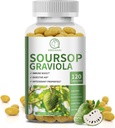 Soursop Graviola Capsules met Kelp, voor celregeneratie, Verbetert Immuniteit, Digestieve Ondersteuning, Antioxidant Eigenschappen, Glutenvrij, Niet GGO, Veganistisch, 120 Telt