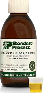 Standard Process Calamari Omega-3 Liquid - Supplement for Heart & Brain Health Support - Aids Skin Health - Glutenvrij, niet-Dairy & Non-Grain - 6.8 oz