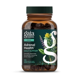 Gaia Herbs Adrenal Health Daily Support - Herbal Supplement with Ashwagandha, Holy Basil & Schisandra - Help Mainten Health and Stress Levels* - 120 Vegan Liquid Phyto-Capsules (120-Day Supply)