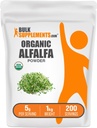 BulkSupplements.com Biologische Alfalfa Graspoeder - Alfalfa Supplement, Groen Superfood Poeder - Veganistisch & Glutenvrij, 5g per portie, 1kg (2,2 lbs) (verpakking van 1)