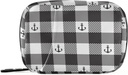 Zwarte en witte plaid anker pil Box 7 dagen pil geval reis pil Organisator tas met rits draagbare week Case Compacte grootte voor vitamine supplement houder