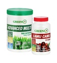 Groenen+ Geavanceerde Multi Raw Superfood Powder Gezonde Biologische Blend, Non-GMO, Soy/Dairy/Gluten Free Camu Camu Vitamine C Supplement Pure Berry SuperFruit 400mg Vitamine C, 120 Veggie Capsules