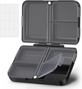 AOVON Daily Pill Organizer Fit met uw portemonnee of zak, Compact Travel Pill Box Case met Slim Folding Design en lang aanhoudende scharnieren om vitamine, visolie, supplement of sieraden te houden(zwart)