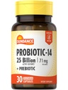 Sundance Probiotic-14 | 25 Billion Cultures | 30 Capsules | with Prebiotics | Vegetarian, Non-GMO, and Gluten Free Supplement