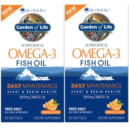 Tuin van het leven EPA/DHA Omega 3 Visolie - Minami Natuurlijke Hersenfunctie, Hart en Mood Supplement, 120 Tellen (60-ct 2-pack)