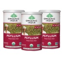 ORGANIC INDIA Psyllium Herbal Powder - Whole Husk Fiber, Healthy Elimination, Keto Friendly, Vegan, Gluten-Free, USDA Certified Organic, Non-GMO, Soluble & Insoluble Fiber - 12 oz Canister, 3 Pack
