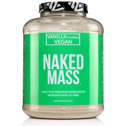 Naked Vegan Mass - Vanille Vegan Gewicht Gainer - 1.230 Calorieën, niet-GMO, soja en glutenvrij, geen kunstmatige ingrediënten - 8LB Bulk - 11 porties