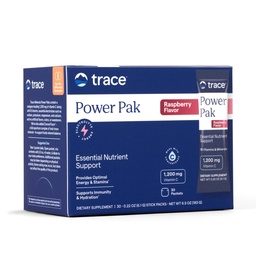 Trace Minerals Power Pak Multivitamine en Multimineral Packets - Electrolyte Support - 1200 mg Vitamine C Plus 70 Raspberry Flavor - 30 Packets