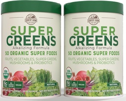 Country Farms Super Greens Natural Flavor, 50 Organic Super Foods, USDA Organic Drink Mix, Fruits, Groenten, Super Greens, Paddenstoelen & Probiotica, Ondersteuningen Energie, 40 Servings, 10.6 Oz, 2 Pack