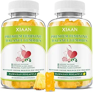 Premium Vrouwelijke Balance Gummies for Women's Immune Health, Hawaiian Ananas Gummies Ondersteuning PH Balance & Vaginale Gezondheid, Veganistisch, Glutenvrij, 120 Tel.