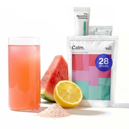 Kalm Drink Mix - Relaxation Aid met Magnesium, Ashwagandha, L-Theanine, & Vitamine D - Ondersteunt Cortisol verordening en Mood voor mannen en vrouwen - Watermeloen citroen smaak 28 Sticks