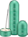 Zannaki metaal vocht Proof Week pil Organisator, Stapelbare aluminiumlegering BPA Gratis reizen Wandelen 7 dagen pil Box geval waterdicht en groot compartiment om pillen, vitamines, visolie, supplementen te houden
