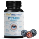 Eye Shield Supplement met bosberry Extract, Lutein, Zeaxanthine, Astaxanthine, en Beta-Caroteen - Ondersteunt droge ogen, visie gezondheid en nachtzicht, 90 Veg capsules