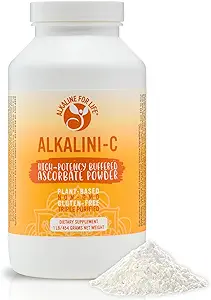 Alkali-C Vitamine C Poeder Supplement, Krachtige natuurlijke L-Ascorbate Vit C Poeder 1500mg, Corn-Free Non-GMO VIT C, Gebufferde Vitamine C Enhanced Absorptie, 100% Pure Form, Immune Support Supplement 16oz