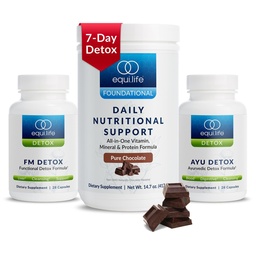 Equilife Dr. Cabral Detox, 7 Day Cleanse System, Plant Based Protein, Vitamins & Minerals, Supports Liver Detox, Promotes Healthy Weight Management & Full Body Balance, Vegan, Gluten Free, Chocolate