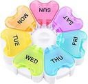 Grote Weekly Pill Organizer, Gelibo Push Open Knop Pill Box 7 Dag, Gemakkelijk te openen Pill Case, Daily Medicine Organizer, Travel Pill Container, Vitamine houder voor Medicatie, Supplementen, Visolie