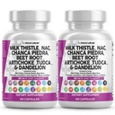 Schone Nutraceuticals Melkdistel NAC Chanca Piedra Beetwortel Artichoke Paardenbloem Wortel - Lever Reiniging Supplement Plus TUCCA Choline & Gember - 2Pack