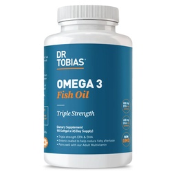 Dr. Tobias Omega 3 Visolie, 2000mg Triple Strength met 800mg EPA 600mg DHA Per Serving, Visolie Omega 3 Supplementen voor Hart, Hersenen & Immune Ondersteuning, 90 Softgels, 45 Servers