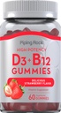 Piping Rock Vitamine D3 en B12 Gummies 