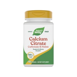 Nature's Way Calcium Citroen, Carbonaat en Malate, Ondersteunt Bone Health*, 100 Capsules (Verpakking mei Vary)