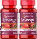Puritan's Pride Premium Lycopeen 40mg, Dieetsupplement voor Prostaat, Antioxidant, Hartgezondheid, en algemene gezondheidsondersteuning, 2 maanden Supply, 60 Rapid Release Softgels, 2 Pack