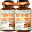 Kurkuma Curcumine Supplement met Black Pepper Extract - High Potency Biologische Kurkuma 1200mg & 95% Curcuminoïden voor Gezamenlijke & Digestieve Gezondheid - Gezamenlijke Ondersteuning Supplement - 60 Curcuma Capsules - 2 Pack