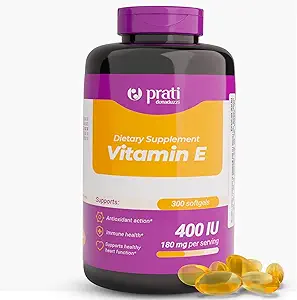 Vitamine E 400 IE 300 Softgels Versterkt het verdedigingssysteem, vecht tegen vrije radicalen en bevordert gezonde veroudering voor volwassenen
