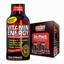 Vitamin Energy Workout+ Extra Strength Energy Shot Berry 24 Pack, 260mg Natural Caffeine, Pre-Workout, B-Vitamins, Minerals, Endurance & Performance, Zero Sugar, Gluten-Free, Vegan, 1.93 fl oz