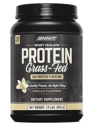 ONNIT Grass Fed Wei Isolaat Proteïnepoeder, Vanille smaak, Wei Proteïne Poeder Dieetsupplement ter ondersteuning van spier Gain en workout herstel, 30 porties per tube, 30,7 oz