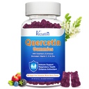 Quercetine met Bromelaine Gummies, Quercetine 1200MG met vitamine C zink en vlierbes voor immuunsysteem & Allergie, kauwbare en veganistische gummies, 60 Cts
