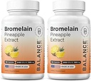 Balancebreens Bromelain 500mg Capsules – 2400 GDU Pineapple Extract Supplement for Joint Support, Natural Swelling Support, and Healthy Digestion – 180 Organic Capsules Made in USA