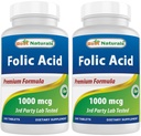 Best Naturals Foliumzuur 1000 mcg (vitamine B9), 240 tabletten (1000 mcg (verpakking 2))
