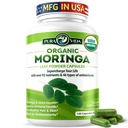 PURA VIDA MORINGA Capsules Single Origin Moringa Powder Organic. Pure Moringa Leaf. Energie, Metabolisme, & Immune Support. 120ct. 500mg Caps.