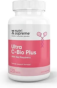 Nutri Suprme Ultra C-Bio Plus, vrouwelijke ondersteuningsformule met rode framboos, vitamine C, en bioflavonoïden, 120 tabletten, vegetarisch, Kosher