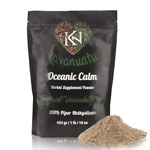 KAVANUATU Kava Root Powder - 100% Piper Methysticum, Organic, Vegan, Non-GMO Herbal Noble Kava Powder - High Kavalactone Content - Natural Kava Tea Drink for Island-Style Relaxation, 454gr/16oz