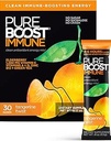 Pureboost Immune Clean Energy Booster, Verfrissende Energie Drink Mix en Immuniteit Supplement met Vlierbessen, 1.200 mg Vitamine C, Vitaminen A + D, en Zink. (Tangerine Twist, 30 Tel)
