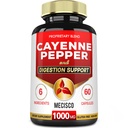 6in1 Cayenne Pepper Capsules met gemberwortel, bietenwortel en zwarte peper en meer - 60 capsules - Cayenne supplement ondersteunt spijsverteringssysteem, immuniteit