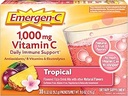 Emergen-C 1000mg Vitamin C Powder, with Antioxidants, B Vitamins and Electrolytes, Vitamin C Supplements for Immune Support, Caffeine Free Fizzy Drink Mix, Tropical Flavor - 30 Count/1 Month Supply