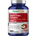 NusaPure Apple Cider Vinegar Complex 1500 mg 180 Veg Caps Geschikt voor vegetariërs en veganisten, niet-GMO