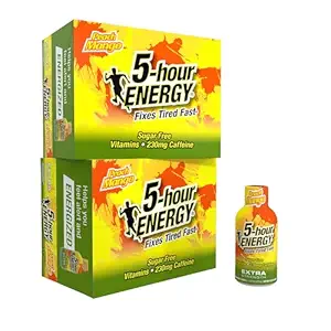 5-uur energie extra kracht energie schot, perzik Mango smaak (1,93 oz. - 24 Count) Zero Calorieën & Sugar-Free 230 mg cafeïnevrije shot, Aminozuren & B Vitaminen, Dieetsupplementen