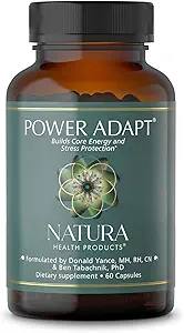 Natura Health Products Power Adapt Supplement - Deep Adrenal and Endocriene Support - Met Ashwagandha, Ginseng, Rhodiola Rosea Root Ext. en Cordyceps (60 capsules)