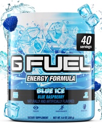 G Fuel Blue Ice Energy Drink Powder, Pre Workout Cafeïne Mix voor Gaming, Suikervrije Focus Amino, Vitamine + Antioxidanten, 9.9oz (Blue Raspberry, 40 Servers)