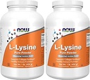 NOW Supplements, L-Lysine (L-Lysine Hydrochloride) Powder, Supports Collagen Synthesis*, Amino Acid, 1-Pound (Pack of 2)