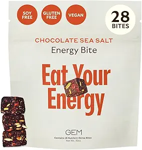 GEM Energy Cafeïnated Bite, 40mg Cafeïne, Ginseng Root, L-Theanine, Holistic Sustained Energy, Ondersteunt Metabolisme, Uithoudingsvermogen & Endurance 