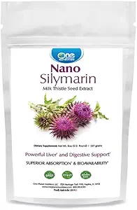 One Planet Nutrition Nano Silymarin Powder 8 oz (227 porties), Milk Thistle Seed Extract, Nano voor verbeterde absorptie, Ondersteunt de algehele Welness, Non-GMO, Vegan, Glutenvrij