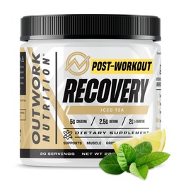 Outwork Nutrition Post Workout Recovery Powder - Creatine Monohydraat, KSM-66 Ashwagandha & Tart Cherry - Speeds Recovery, Eases Soreness - Createine Powder for Men & Women, Iced Tea, 240 Gr