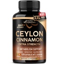 Ceylon Cinnamon Capsules - Extra sterkte - Energie, Hart en Metabolisme Ondersteuning - voor mannen en vrouwen - Pure Natuurlijke Extract 20:1 Supplement - Made in USA - GGO & Glutenvrij, 120 Capsules, 4 maand levering