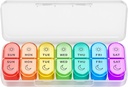 Weekly Pillen Organizer 2 keer per dag - AM PM Pillen Organisator met 7 Dagelijkse Kleur-gecodeerde kleine Cases, Morgen en Nacht Reizen Pill Cases voor Vitaminen, Geneeskunde, & Supplementen