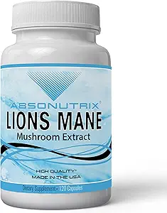 Absonutrix Lion's Mane Mushroom Extract 120 Capsules, Ondersteunt Immune System,Helps Verbeter Cognitive Health, Quality Potent Ingredients, Made in USA, 500 mg per Serving, GMP-Approved
